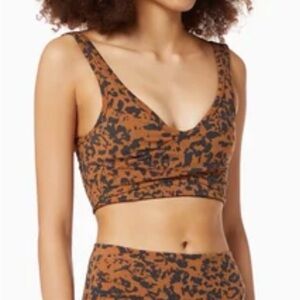 NWT Varley Lets Move Kellam Brown and Black Patterned Sports Bra